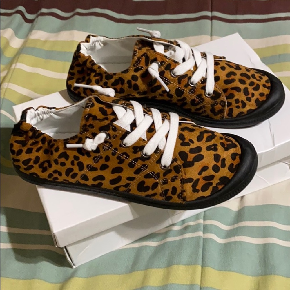 Slip-On Leopard Tennis Shoes. NWT!
